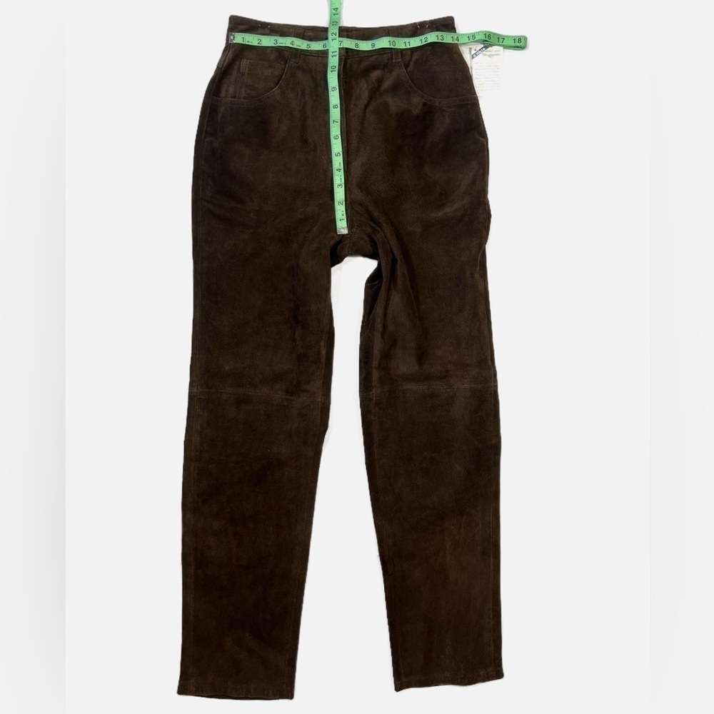 Vintage Forenza Suede Leather Lined High Waist Trousers Womens Size 8 - Picture 5 of 10
